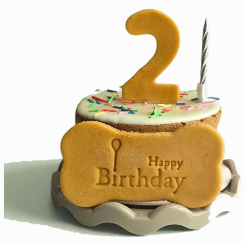 Dog Birthday Cake Treat Box With Add On Biscuit Box - Woof&Crunch