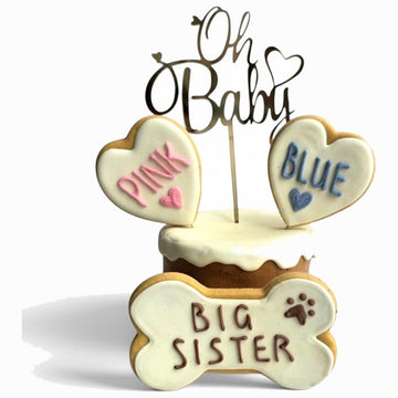 Dog Gender Reveal Cake And Biscuit Set - Woof&Crunch