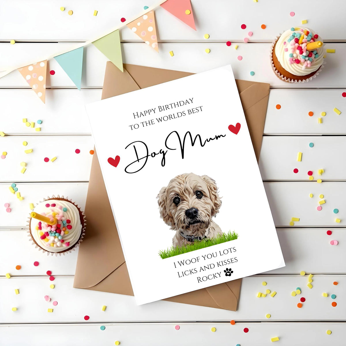 Personalised Dog Birthday Card with Pet Portrait - Woof&Crunch