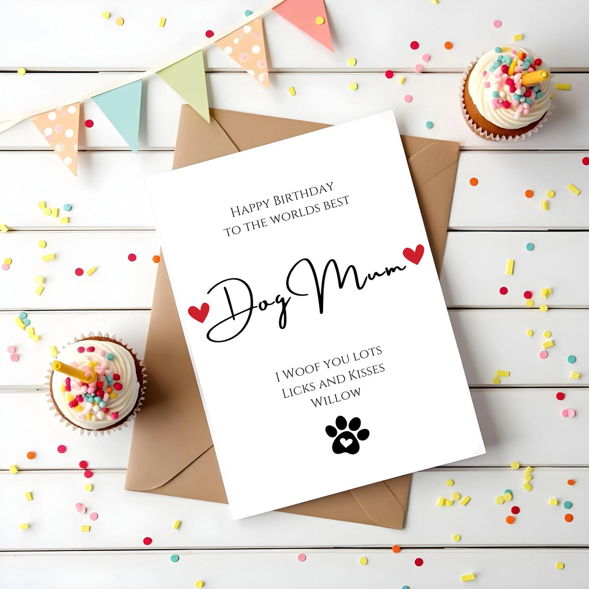 Personalised Dog Birthday Card with Pet Portrait - Woof&Crunch
