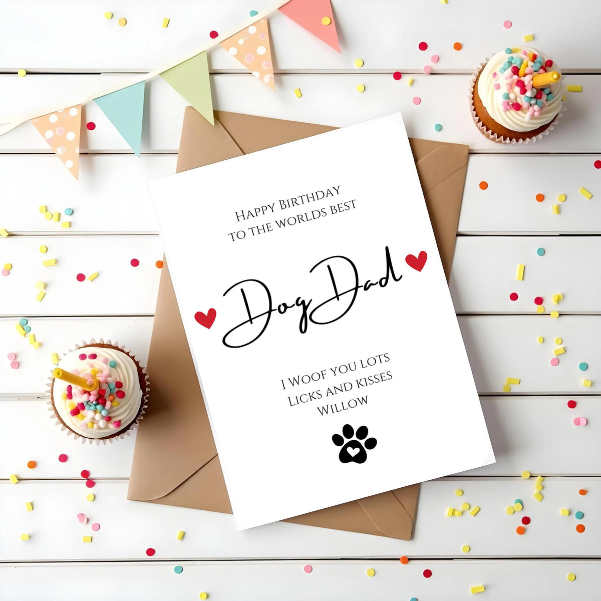 Personalised Dog Birthday Card with Pet Portrait - Woof&Crunch