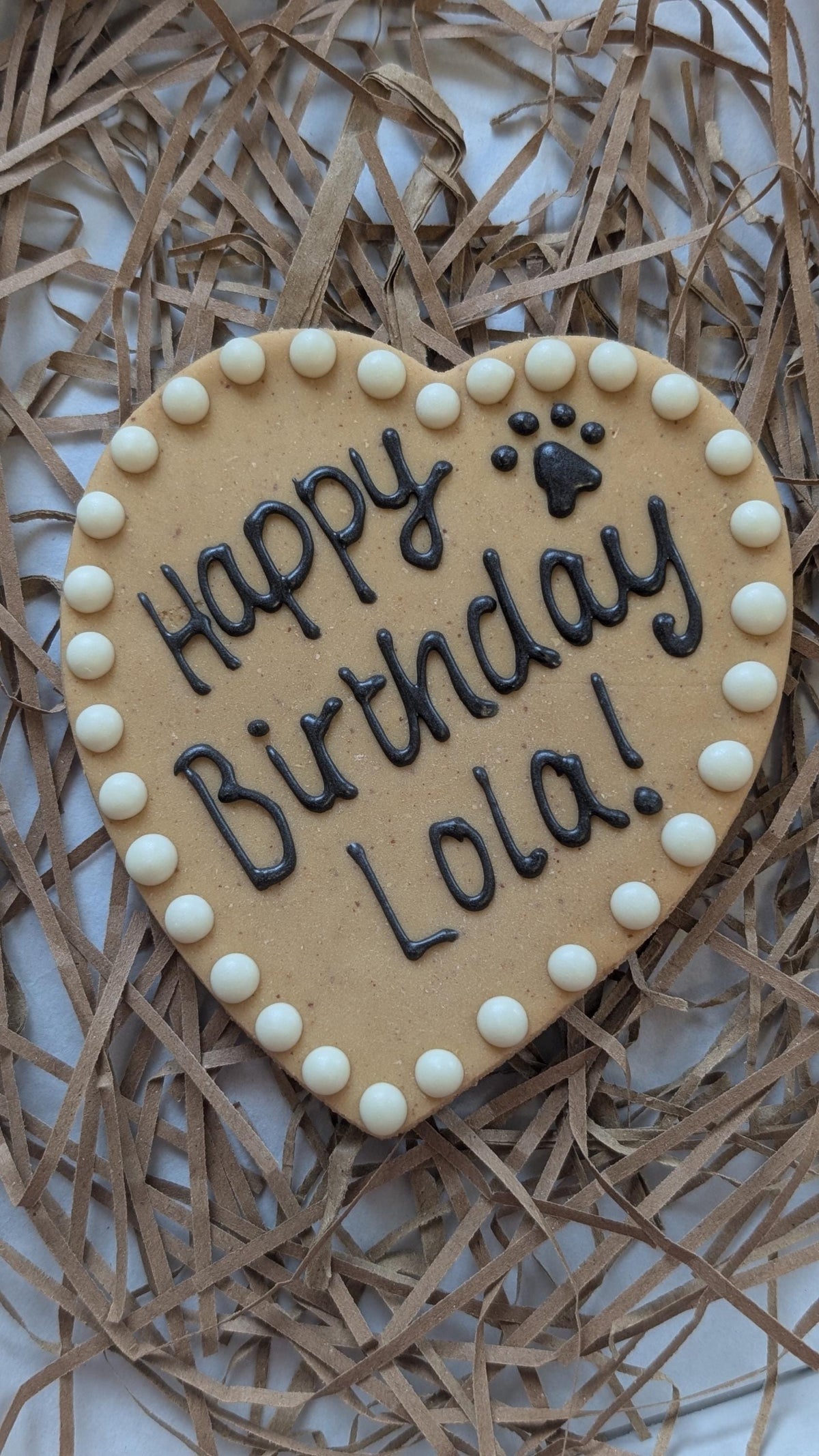 Personalised Dog Birthday Heart Cookie - Woof&Crunch