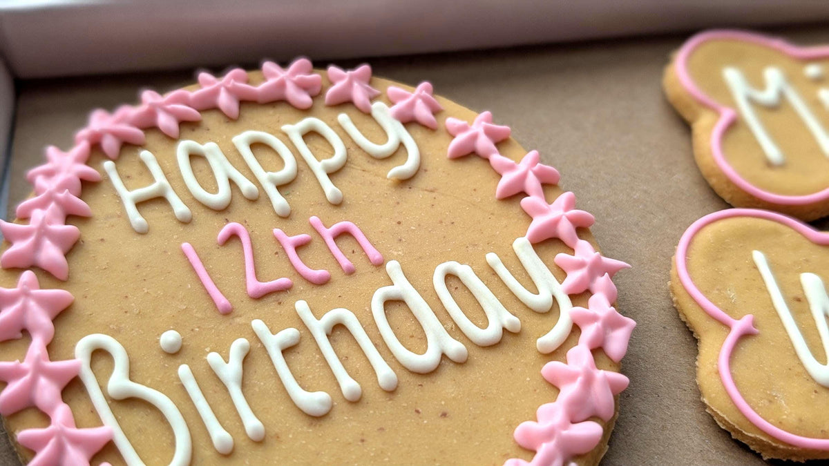 Personalised Dog Birthday Treat Box Biscuit Hamper - Woof&Crunch