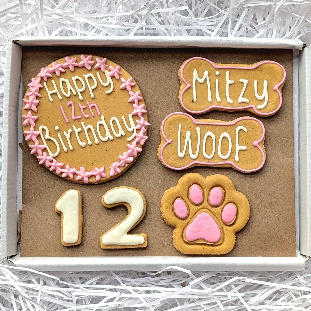 Dog Birthday Large Iced Cookie Hamper - Woof&Crunch