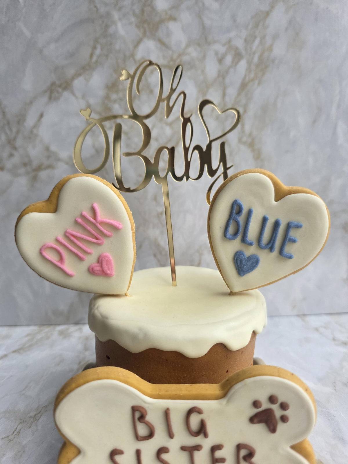 Dog Gender Reveal Cake and Biscuit Set - Woof&Crunch