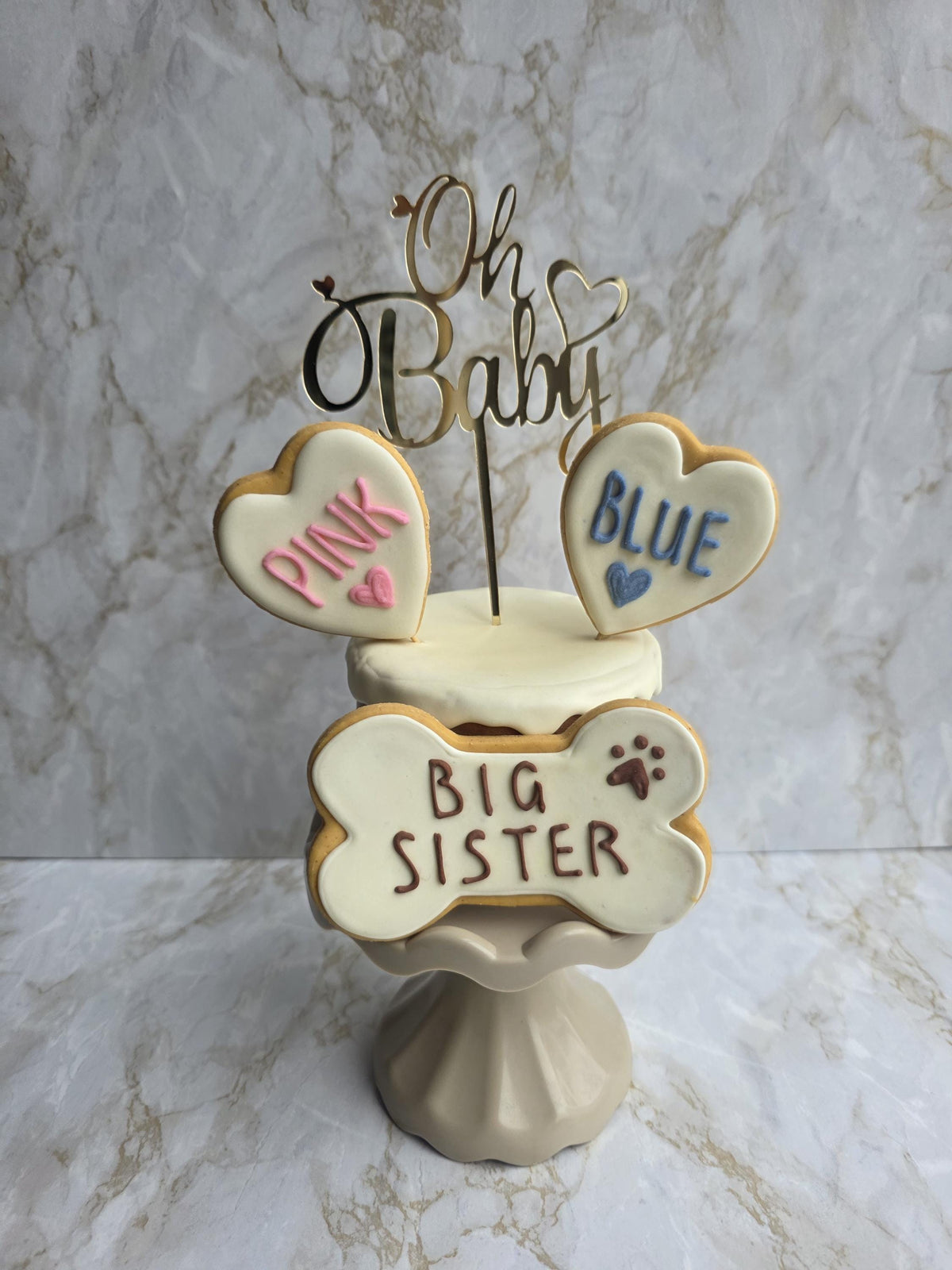 Dog Gender Reveal Cake and Biscuit Set - Woof&Crunch