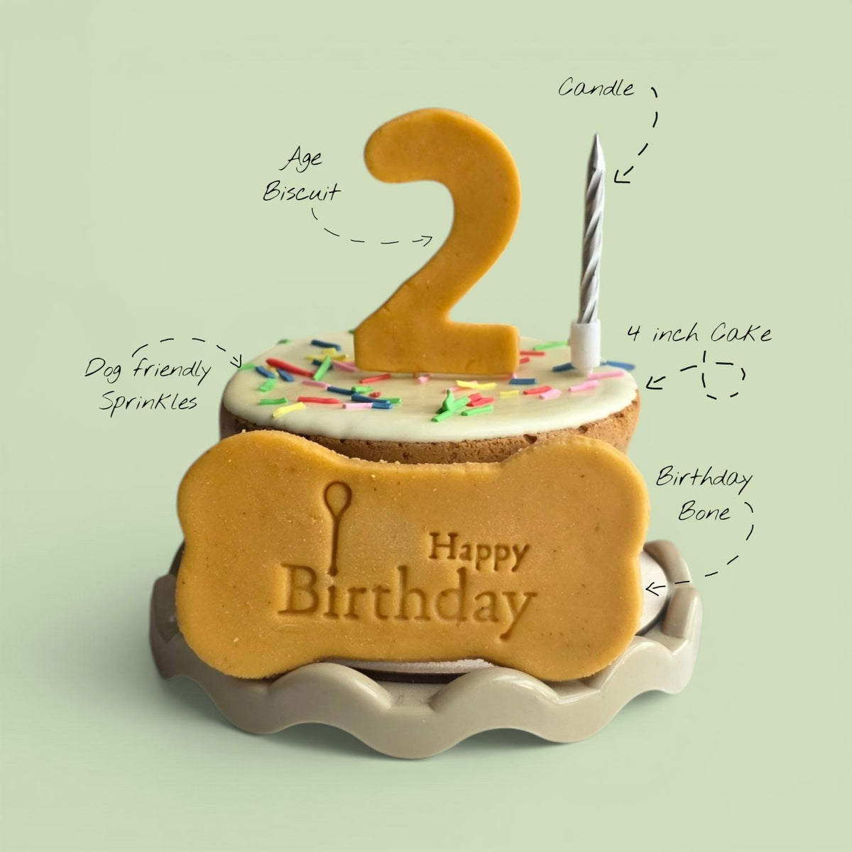 Dog Birthday Cake Treat Box with Add-On Biscuit Box - Woof&Crunch