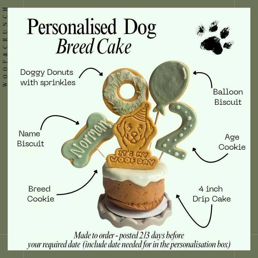 Personalised Dog Breed Birthday Cake - Woof&Crunch