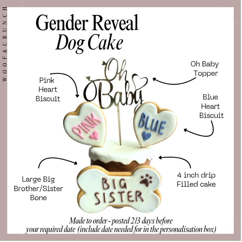 Dog Gender Reveal Cake and Biscuit Set - Woof&Crunch
