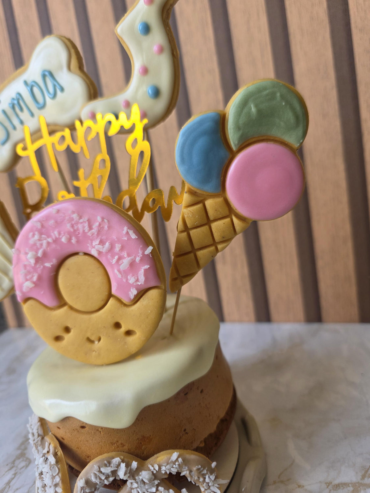 Sweets and Treats Personalised Dog Birthday Cake - Woof&Crunch