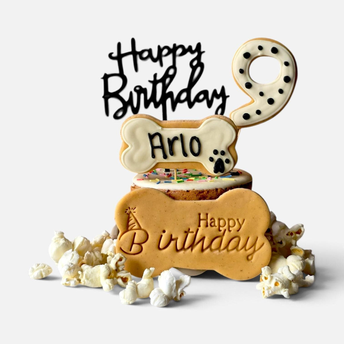 Dog Birthday Drip Cake and Biscuit Box - Woof&Crunch