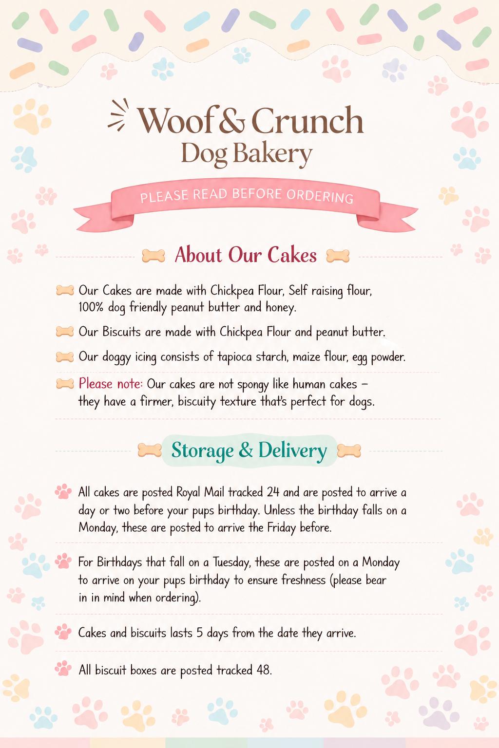 Sweets and Treats Personalised Dog Birthday Cake - Woof&Crunch