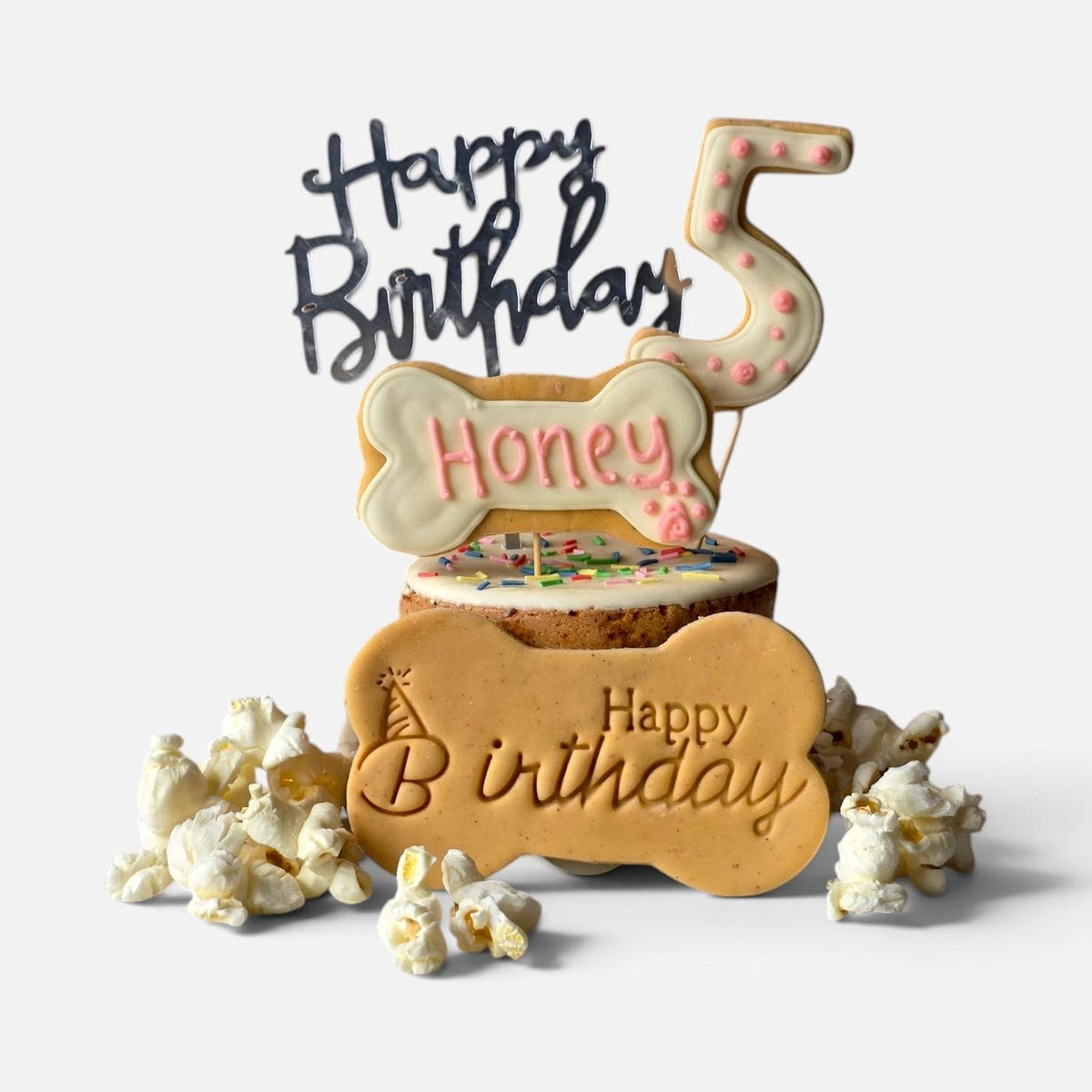 Dog Birthday Drip Cake and Biscuit Box - Woof&Crunch
