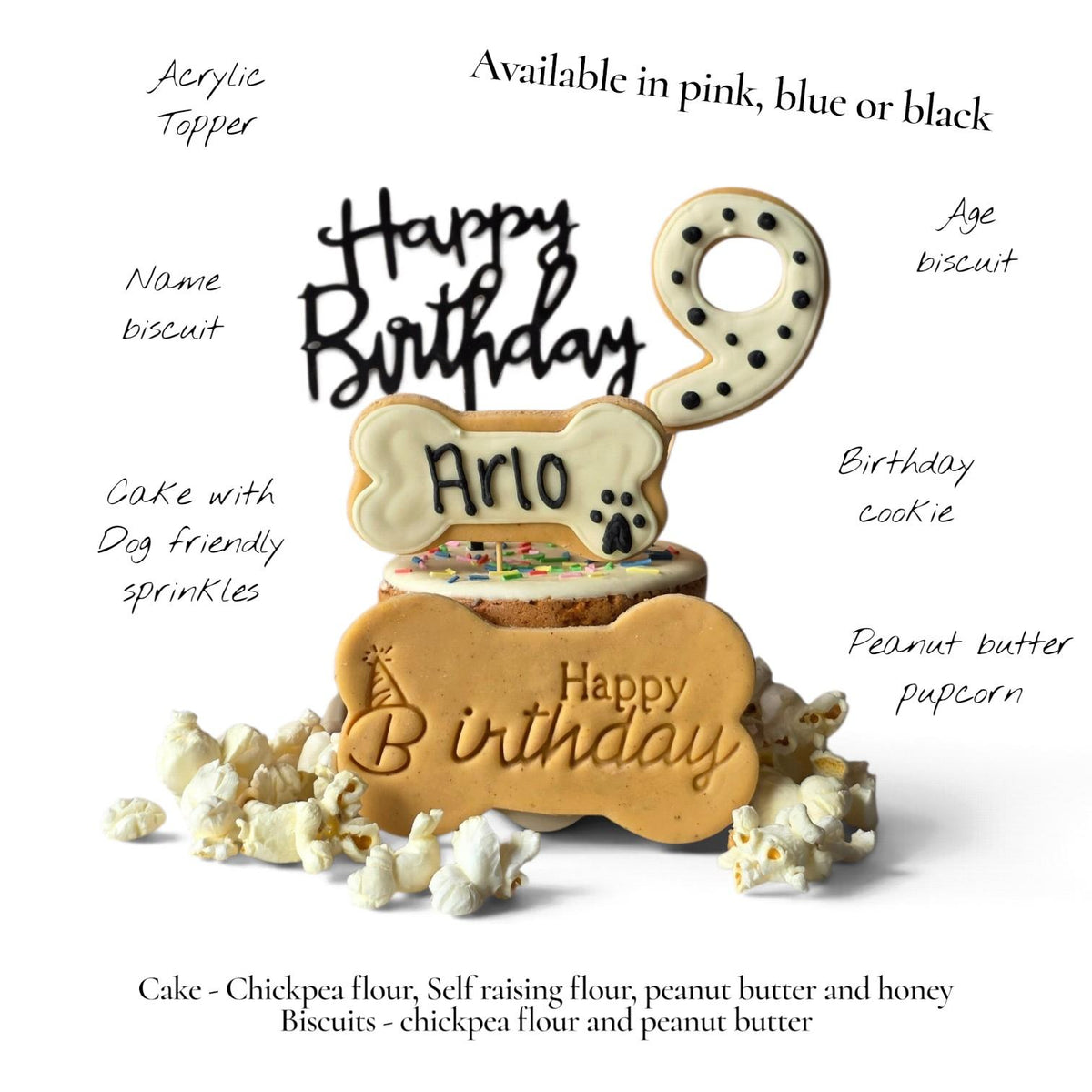 Dog Birthday Drip Cake and Biscuit Box - Woof&Crunch