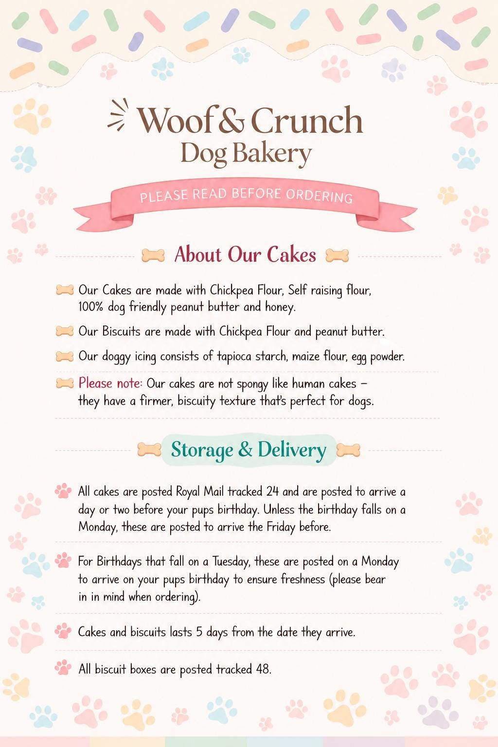 Personalised Dog Birthday Cake Treat Box with Iced Biscuits, Healthy Doggy Gift - Woof&Crunch