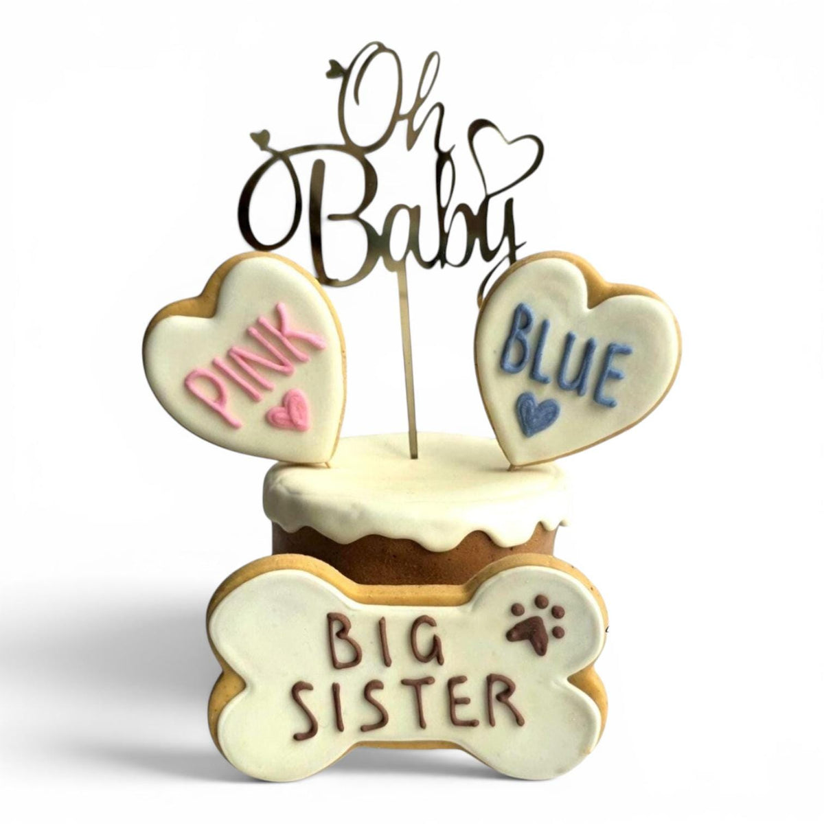 Dog Gender Reveal Cake and Biscuit Set - Woof&Crunch