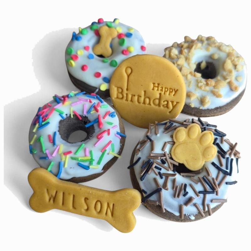 Personalised Dog Birthday Carob Donuts - Woof&Crunch