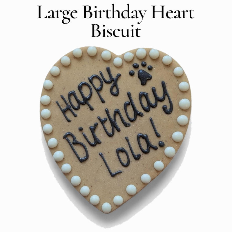 Personalised Dog Birthday Heart Cookie - Woof&Crunch